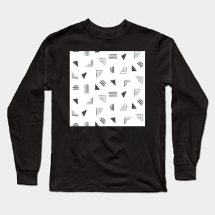 Black and White Miniprint Triangles Long Sleeve T-Shirt